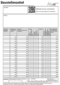 Fensterbank Aufmaßblatt