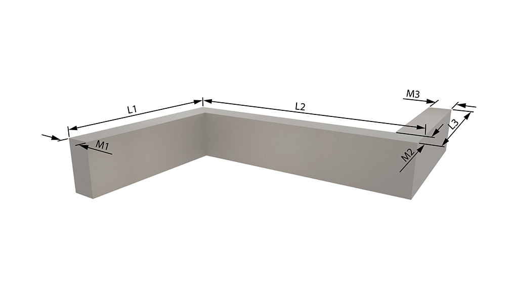 Z-Mauerform, L-Form, Wandhalterung, Korpus, Eckstück, Bauteil