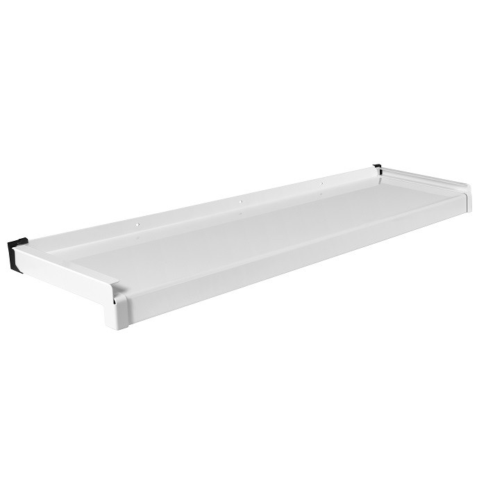 Aluminium Fensterbank RAL9016 Weiß mit Putzgleitabschluss Aluminium Fensterbank RAL9016 Weiß mit Putzgleitabschluss