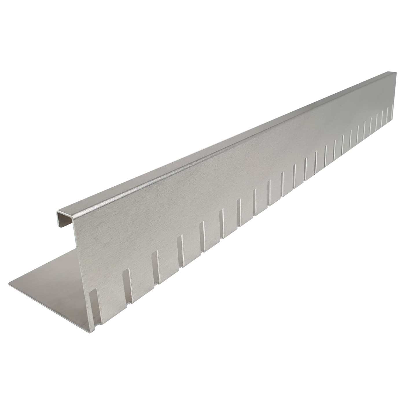 Kiesfangleiste Aluminium (1,5 mm) 60 - 150 mm Höhe x 2,95 m Kiesfangleiste Aluminium (1,5 mm) 60 - 150 mm Höhe x 2,95 m