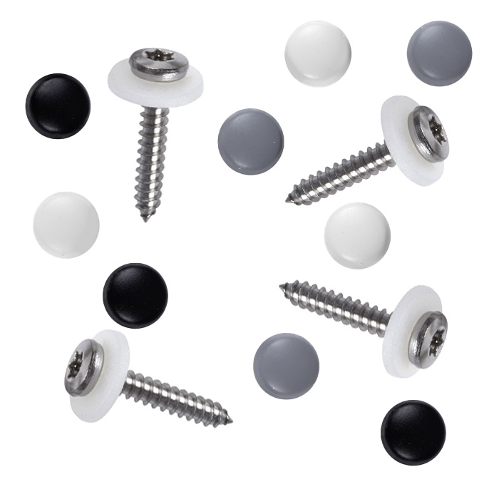 Schrauben und Kappen für Fensterbank